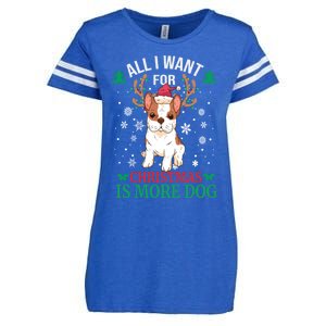 All I Want For Christmas Is More Dog Bulldog Christmas Funny Gift Meaningful Gif Enza Ladies Jersey Football T-Shirt