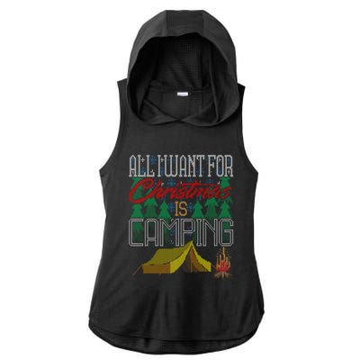 All I Want For Christmas Is Camping Ugly Christmas Sweater Cute Gift Ladies PosiCharge Tri-Blend Wicking Draft Hoodie Tank