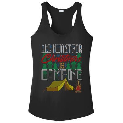 All I Want For Christmas Is Camping Ugly Christmas Sweater Cute Gift Ladies PosiCharge Competitor Racerback Tank