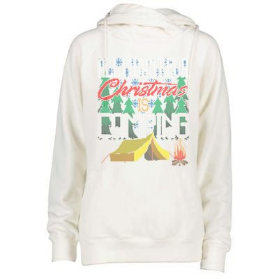 All I Want For Christmas Is Camping Ugly Christmas Sweater Cute Gift Womens Funnel Neck Pullover Hood