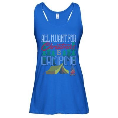 All I Want For Christmas Is Camping Ugly Christmas Sweater Cute Gift Ladies Essential Flowy Tank