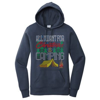 All I Want For Christmas Is Camping Ugly Christmas Sweater Cute Gift Women's Pullover Hoodie