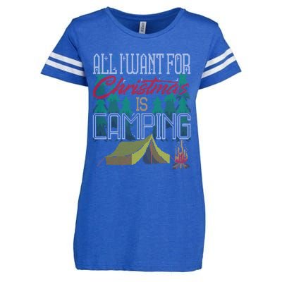 All I Want For Christmas Is Camping Ugly Christmas Sweater Cute Gift Enza Ladies Jersey Football T-Shirt