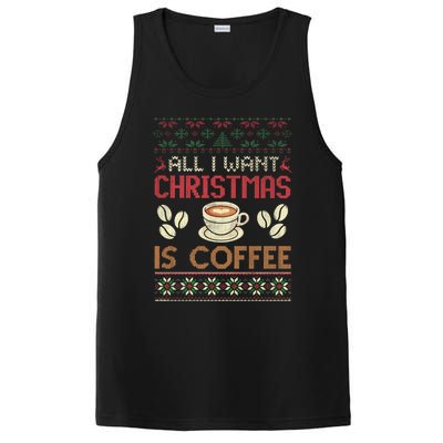 All I Want Christmas Is Coffee Ugly Christmas Gift PosiCharge Competitor Tank