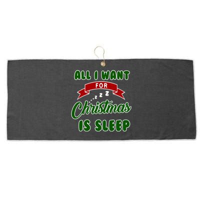 All I Want For Christmas Is Sleep Funny Xmas Gift Large Microfiber Waffle Golf Towel