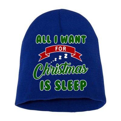 All I Want For Christmas Is Sleep Funny Xmas Gift Short Acrylic Beanie