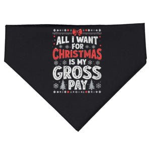 All I Want For Christmas Is My Gross Pay Funny Holiday Joke USA-Made Doggie Bandana