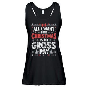 All I Want For Christmas Is My Gross Pay Funny Holiday Joke Ladies Essential Flowy Tank