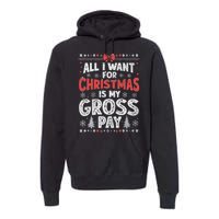 All I Want For Christmas Is My Gross Pay Funny Holiday Joke Premium Hoodie