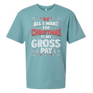 All I Want For Christmas Is My Gross Pay Funny Holiday Joke Sueded Cloud Jersey T-Shirt