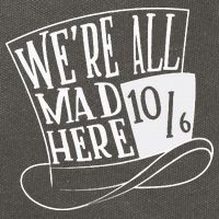 Alice In Wonderland Mad Hatter WeRe All Mad Here Cotton Canvas Backpack
