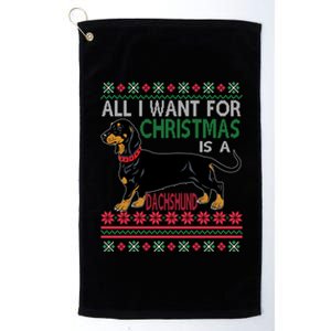 All I Want For Christmas Is A Dachshund Great Gift Platinum Collection Golf Towel