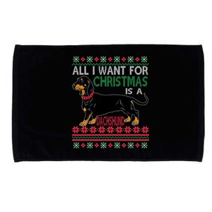 All I Want For Christmas Is A Dachshund Great Gift Microfiber Hand Towel