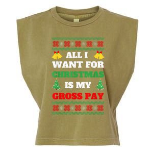 All I Want For Christmas Is My Gross Pay Funny Joke Garment-Dyed Women's Muscle Tee