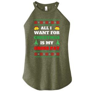 All I Want For Christmas Is My Gross Pay Funny Joke Women's Perfect Tri Rocker Tank