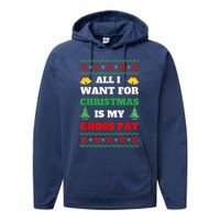 All I Want For Christmas Is My Gross Pay Funny Joke Performance Fleece Hoodie