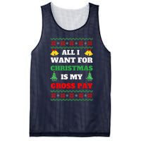 All I Want For Christmas Is My Gross Pay Funny Joke Mesh Reversible Basketball Jersey Tank