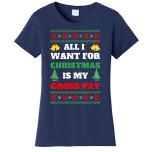 All I Want For Christmas Is My Gross Pay Funny Joke Women's T-Shirt