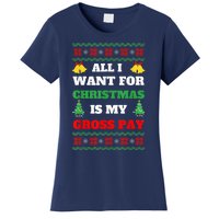 All I Want For Christmas Is My Gross Pay Funny Joke Women's T-Shirt