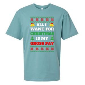 All I Want For Christmas Is My Gross Pay Funny Joke Sueded Cloud Jersey T-Shirt