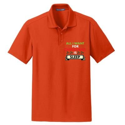 All I Want For Christmas Is Sleep Meaningful Gift Dry Zone Grid Polo