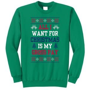 All I Want For Christmas Is My Gross Pay Funny Joke Sweatshirt