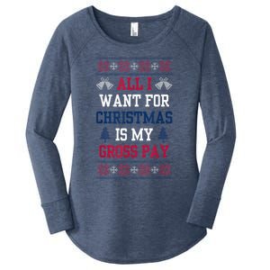 All I Want For Christmas Is My Gross Pay Funny Joke Women's Perfect Tri Tunic Long Sleeve Shirt