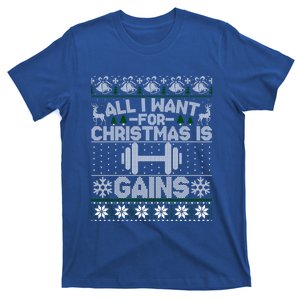 All I Want For Christmas Is Gain Fitness Ugly Funny Gift T-Shirt