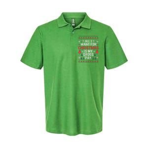 All I Want For Christmas Is My Gross Pay Funny Joke Softstyle Adult Sport Polo