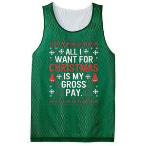 All I Want For Christmas Is My Gross Pay Funny Joke Mesh Reversible Basketball Jersey Tank