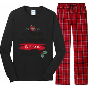 All I Want For Christmas Is A New President Xmas Sweater Funny Gift Long Sleeve Pajama Set