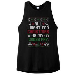 All I Want For Christmas Is My Gross Pay Funny Joke Ladies PosiCharge Tri-Blend Wicking Tank