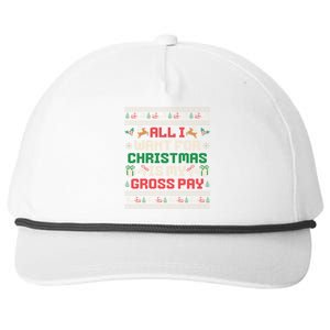 All I Want For Christmas Is My Gross Pay Funny Joke Snapback Five-Panel Rope Hat