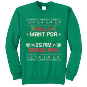 All I Want For Christmas Is My Gross Pay Funny Joke Sweatshirt