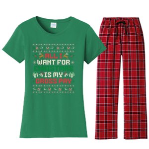 All I Want For Christmas Is My Gross Pay Funny Joke Women's Flannel Pajama Set