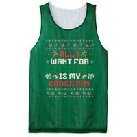 All I Want For Christmas Is My Gross Pay Funny Joke Mesh Reversible Basketball Jersey Tank