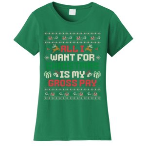 All I Want For Christmas Is My Gross Pay Funny Joke Women's T-Shirt