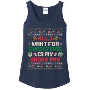 All I Want For Christmas Is My Gross Pay Funny Joke Ladies Essential Tank