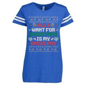 All I Want For Christmas Is My Gross Pay Funny Joke Enza Ladies Jersey Football T-Shirt