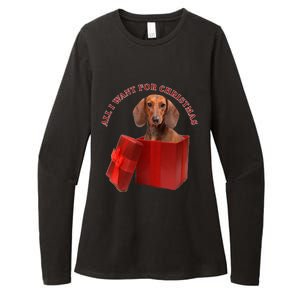 All I Want For Christmas Dachshund Gift Womens CVC Long Sleeve Shirt