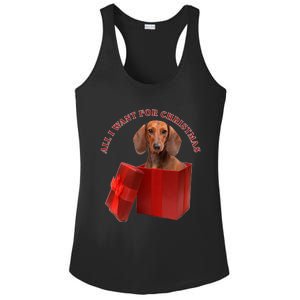 All I Want For Christmas Dachshund Gift Ladies PosiCharge Competitor Racerback Tank