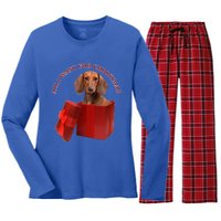 All I Want For Christmas Dachshund Gift Women's Long Sleeve Flannel Pajama Set 