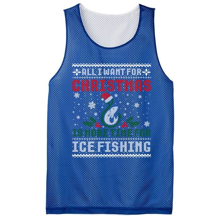 All I Want For Christmas More Ice Fishing Ugly Meaningful Gift Mesh Reversible Basketball Jersey Tank