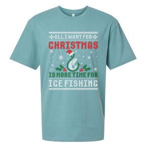 All I Want For Christmas More Ice Fishing Ugly Meaningful Gift Sueded Cloud Jersey T-Shirt