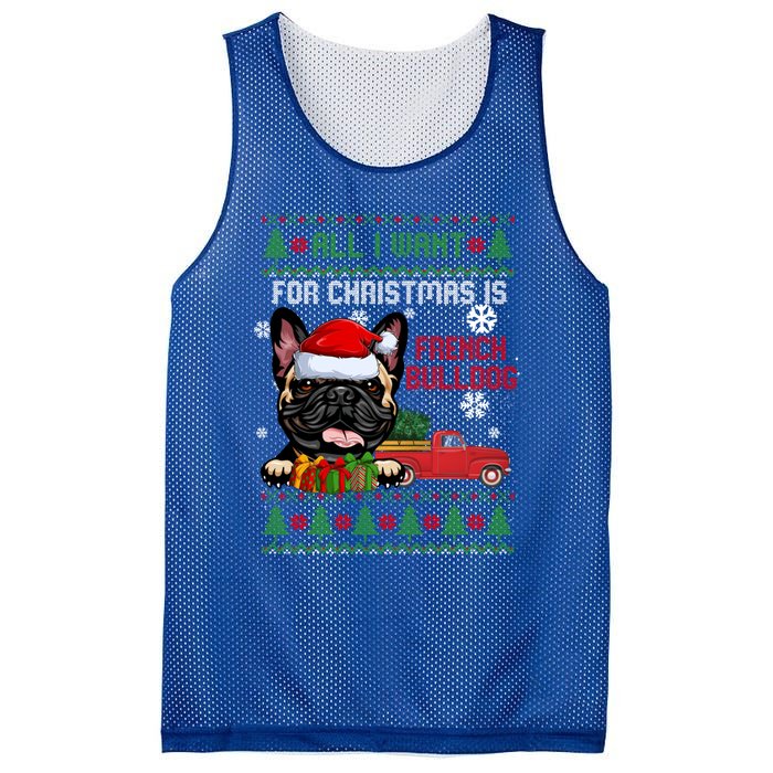 All I Want For Christmas Is French Bulldog Christmas Sweater Cool Gift Mesh Reversible Basketball Jersey Tank