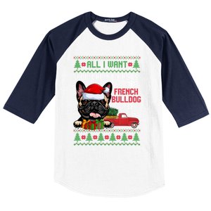 All I Want For Christmas Is French Bulldog Christmas Sweater Cool Gift Baseball Sleeve Shirt