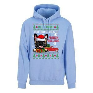 All I Want For Christmas Is French Bulldog Christmas Sweater Cool Gift Unisex Surf Hoodie