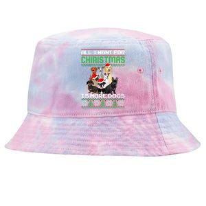 All I Want For Christmas Is More Dogs Ugly Sweater Decor Gift Tie-Dyed Bucket Hat