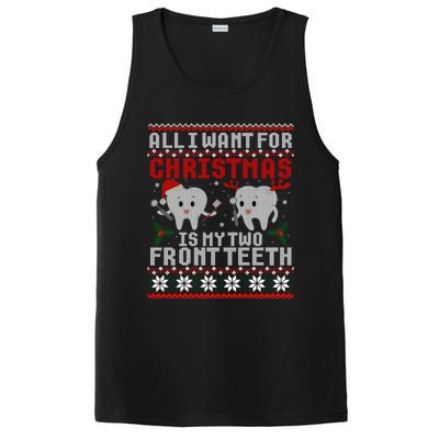 All I Want For Christmas Is My Two Front Teeth Ugly Sweater Cute Gift PosiCharge Competitor Tank