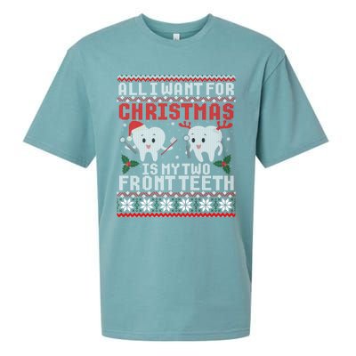 All I Want For Christmas Is My Two Front Teeth Ugly Sweater Cute Gift Sueded Cloud Jersey T-Shirt